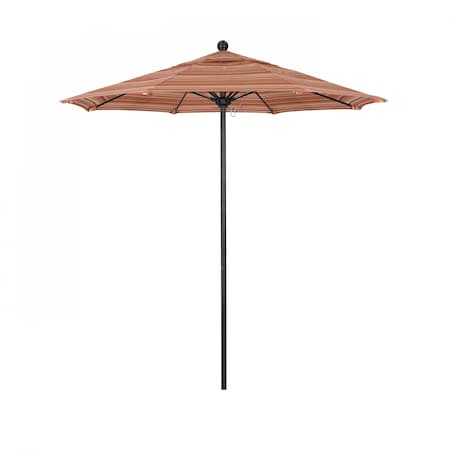 California Umbrella 7.5' Black Aluminum Market Patio Umbrella, Sunbrella Dolce Mango 194061334553